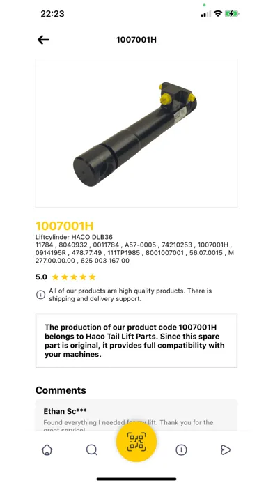 Haco Tail Lift Parts Scanner 스크린샷