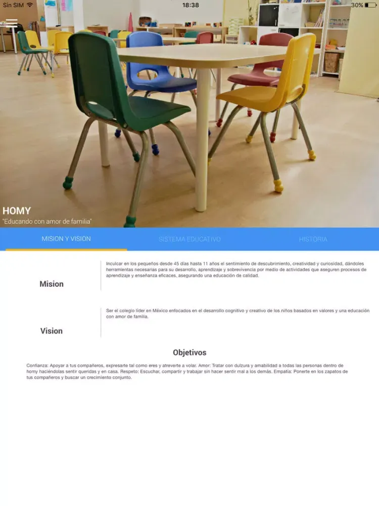 Ảnh chụp màn hình của HOMY School iPad 
