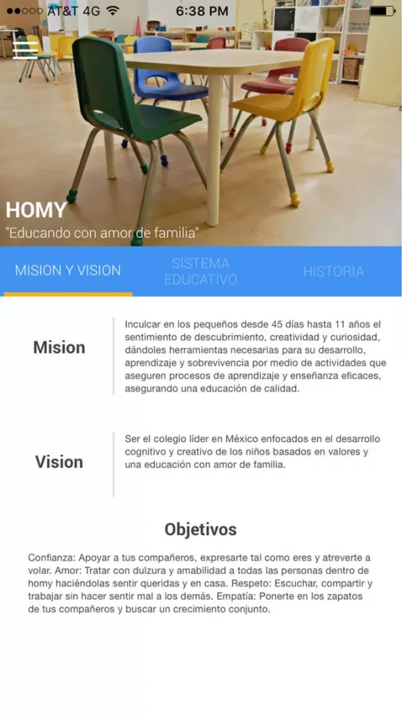 Ảnh chụp màn hình của HOMY School