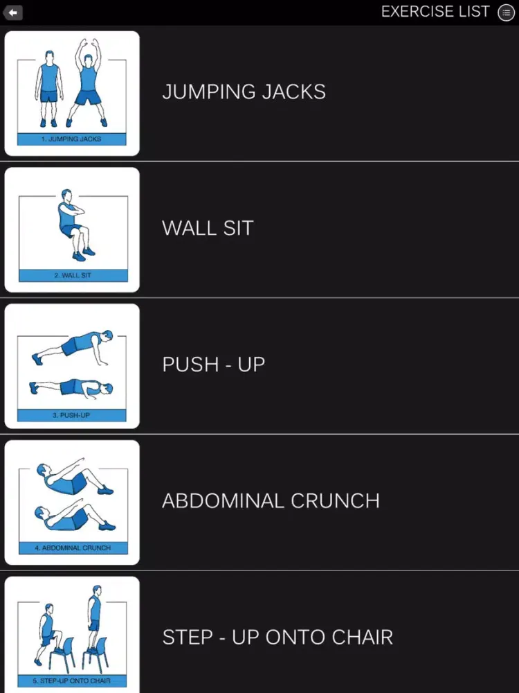 Workout challenge 7 Minutes iPad  Screenshots