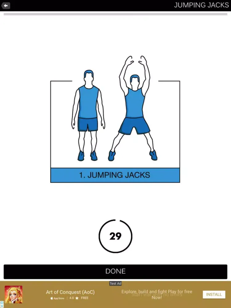 Workout challenge 7 Minutes iPad  Screenshots