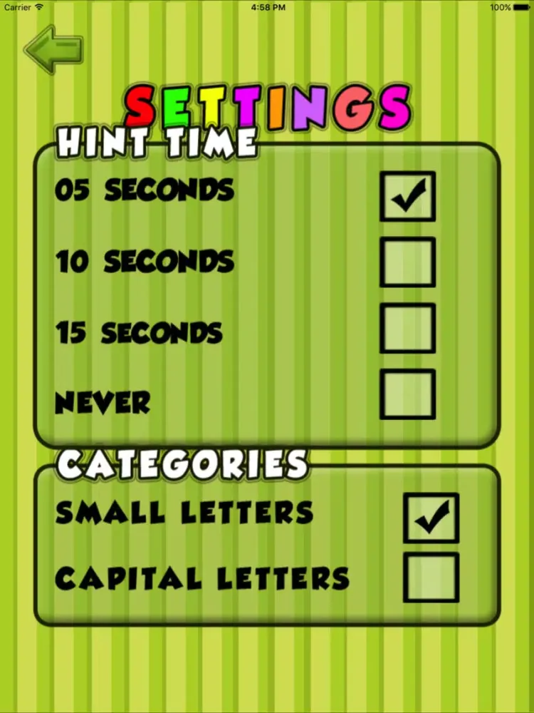 Zrzuty ekranu Spanish Alphabet Find iPad 