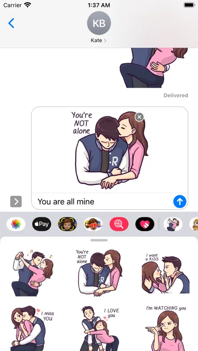 ภาพหน้าจอของ Romantic Couple Sticker Pack#7