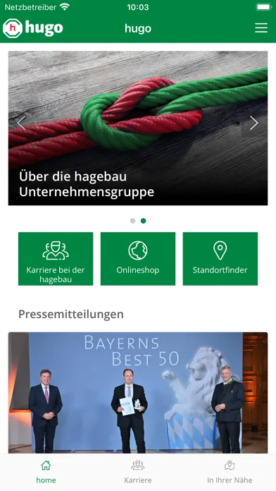 hugo – die hagebau-App سکرین شاٹس
