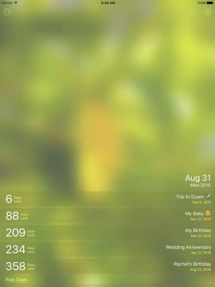 Golden Days - Event Countdown iPad  स्क्रीनशॉट