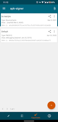 Screenshot di apk-signer