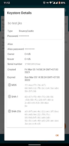 Screenshot di apk-signer
