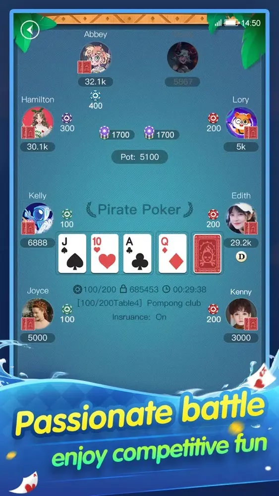 Capturas de tela do 海盗德扑圈-Play card Now!