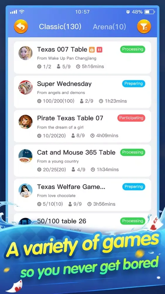 Capturas de tela do 海盗德扑圈-Play card Now!
