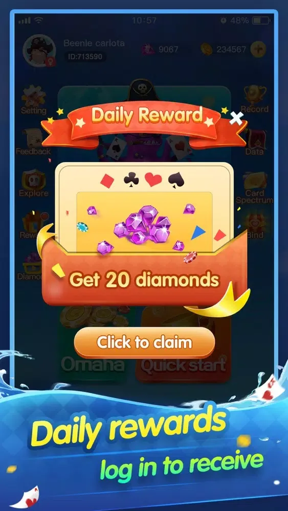 Capturas de tela do 海盗德扑圈-Play card Now!