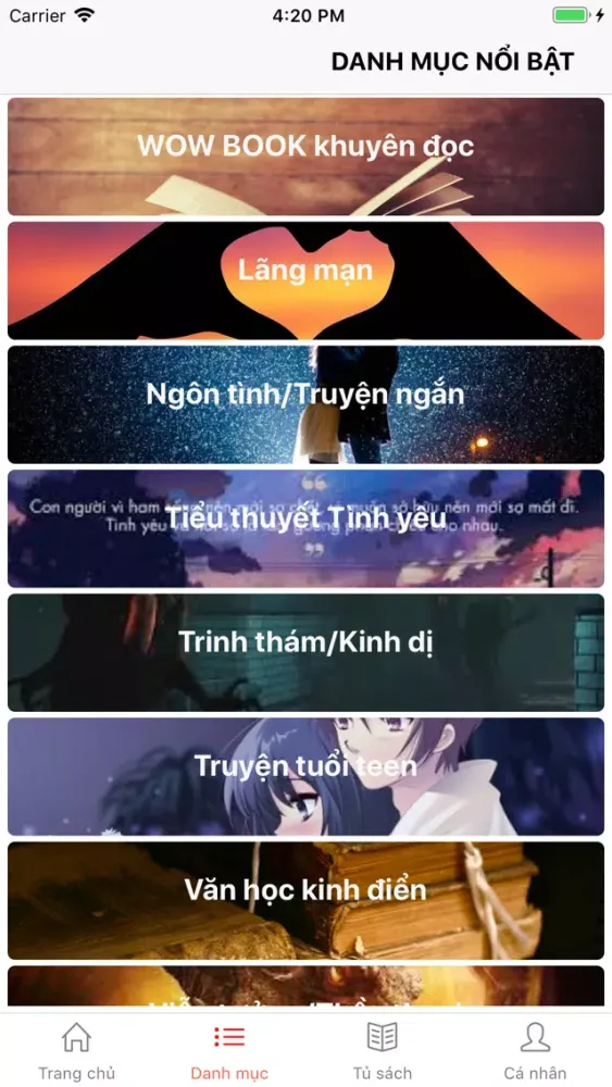 Tangkapan skrin Sách Chọn Lọc