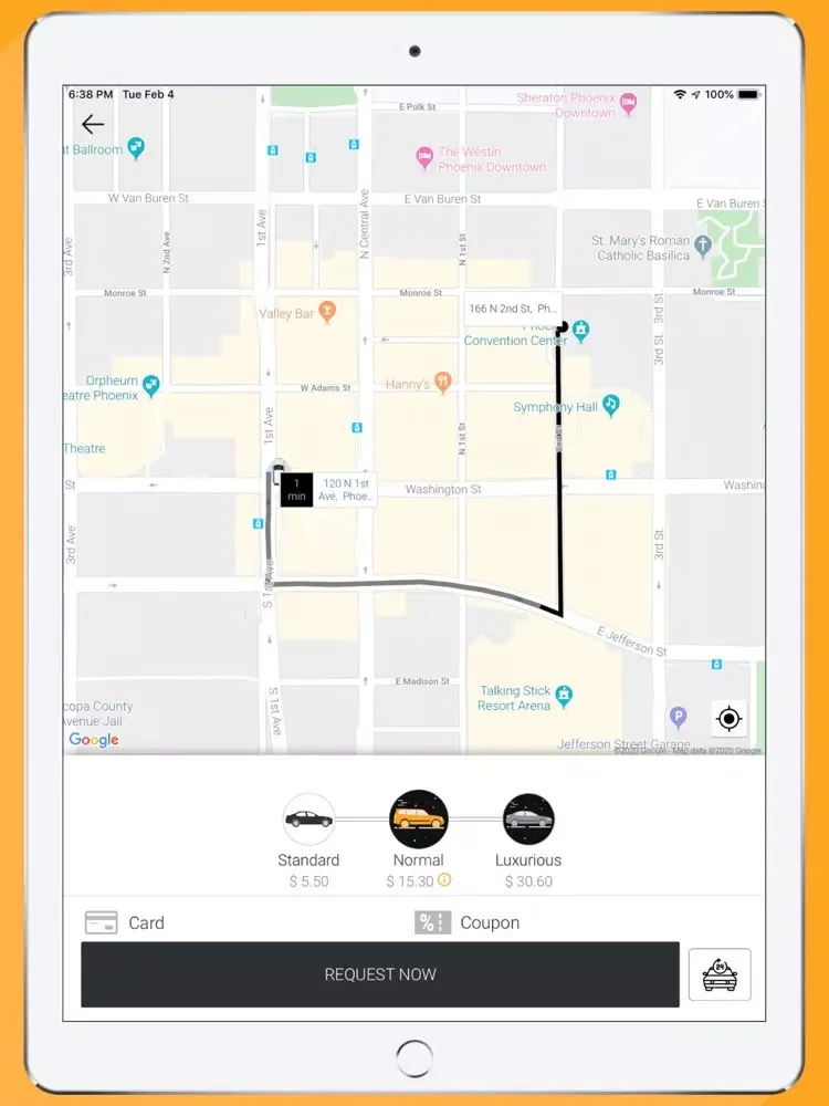 Capturas de tela do Hail Ridesharing iPad 