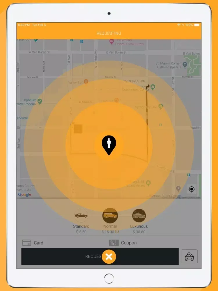 Capturas de tela do Hail Ridesharing iPad 