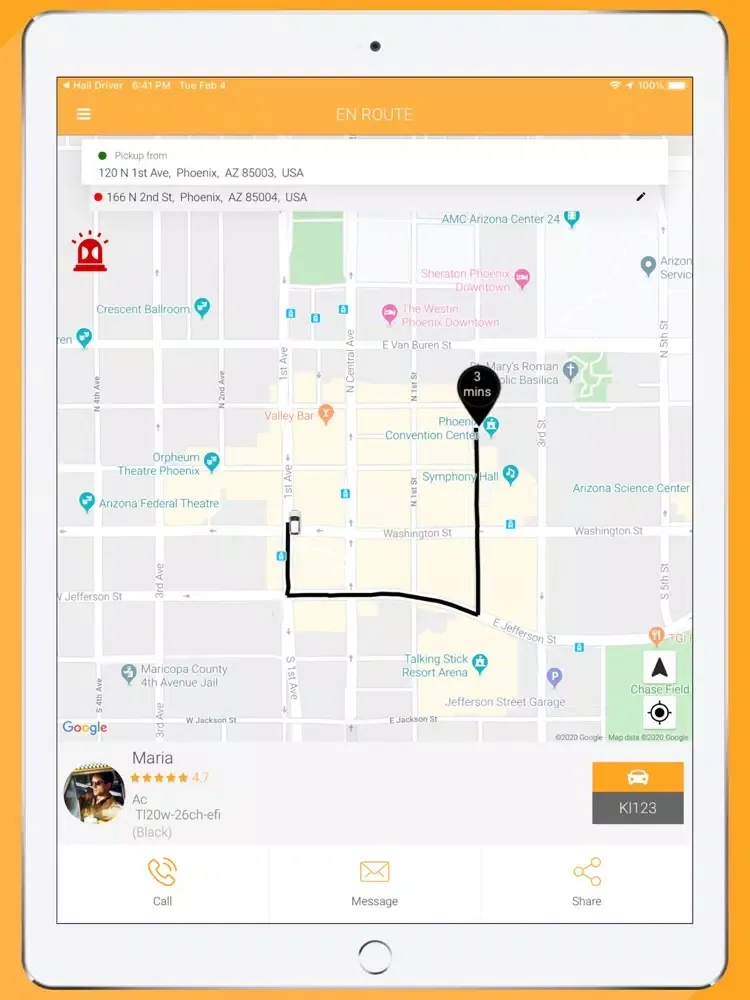 Capturas de tela do Hail Ridesharing iPad 