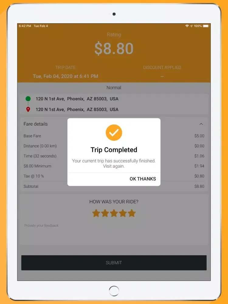 Capturas de tela do Hail Ridesharing iPad 