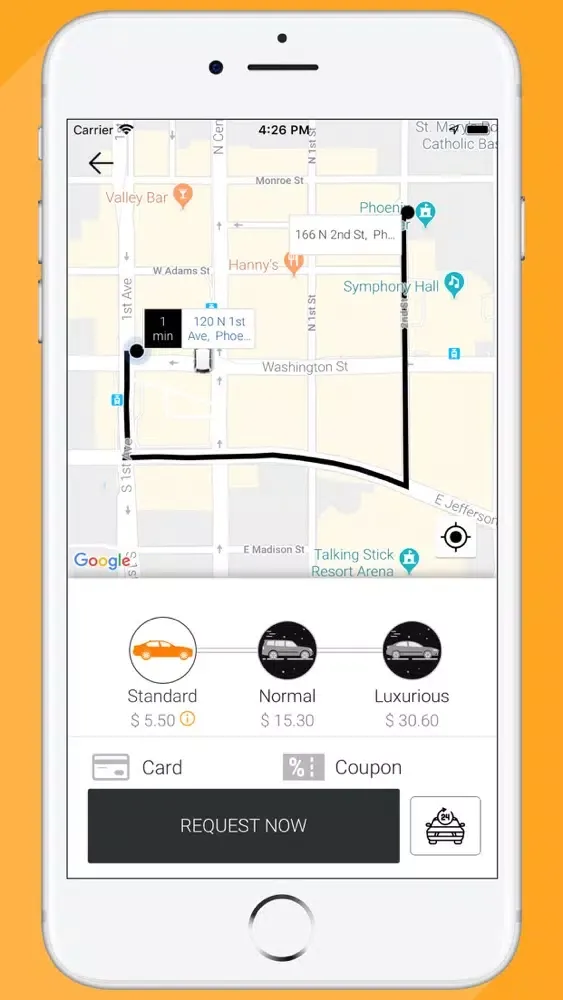 Capturas de tela do Hail Ridesharing