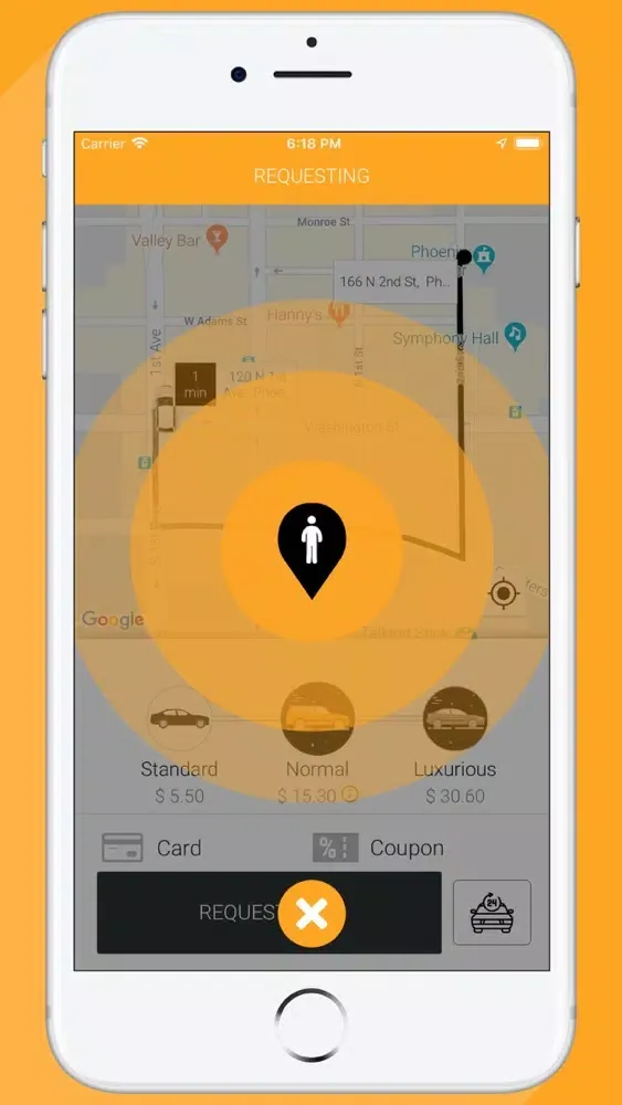 Capturas de tela do Hail Ridesharing
