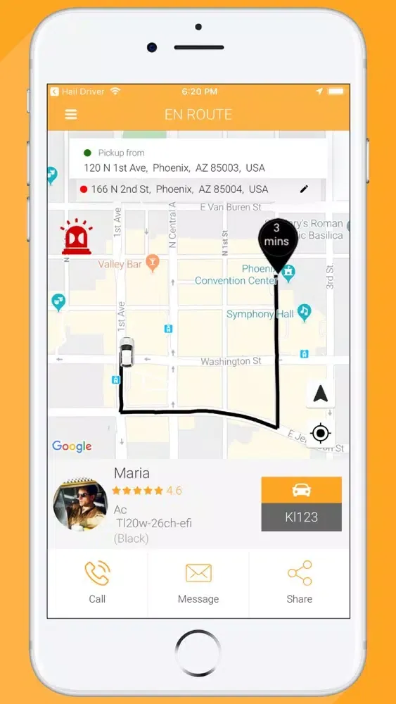 Capturas de tela do Hail Ridesharing