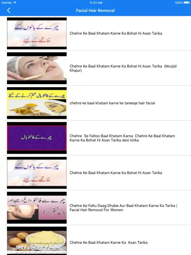 Facial Hair Removal Tips In Urdu iPad  Screenshots