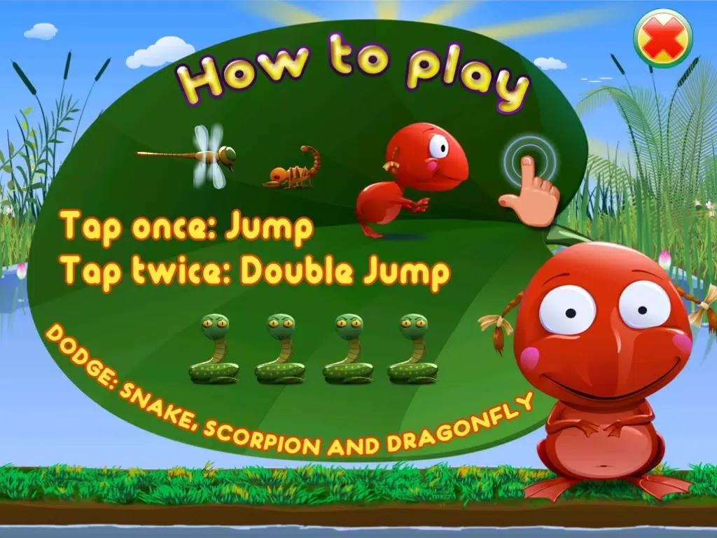 Go Frog Go - Jack the Tiny Red Jumpy Frog vs. Hoppy Insects iPad 应用截图
