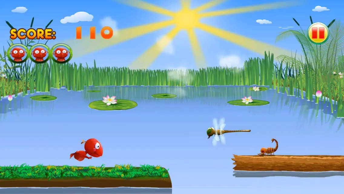 Go Frog Go - Jack the Tiny Red Jumpy Frog vs. Hoppy Insects应用截图