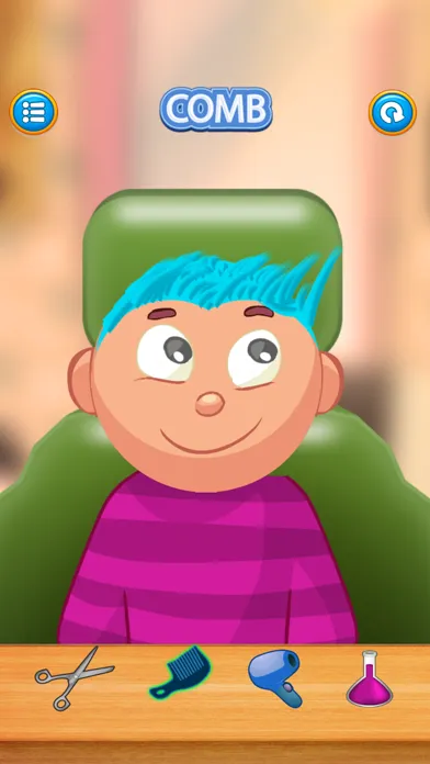 Ảnh chụp màn hình của Child game / Crazy Hair Salon (blue hair)