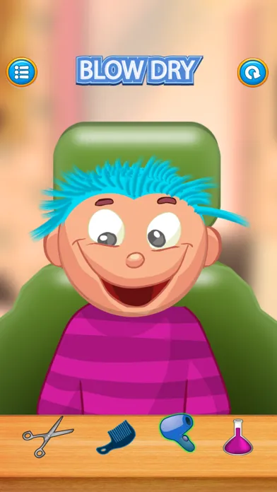 Ảnh chụp màn hình của Child game / Crazy Hair Salon (blue hair)