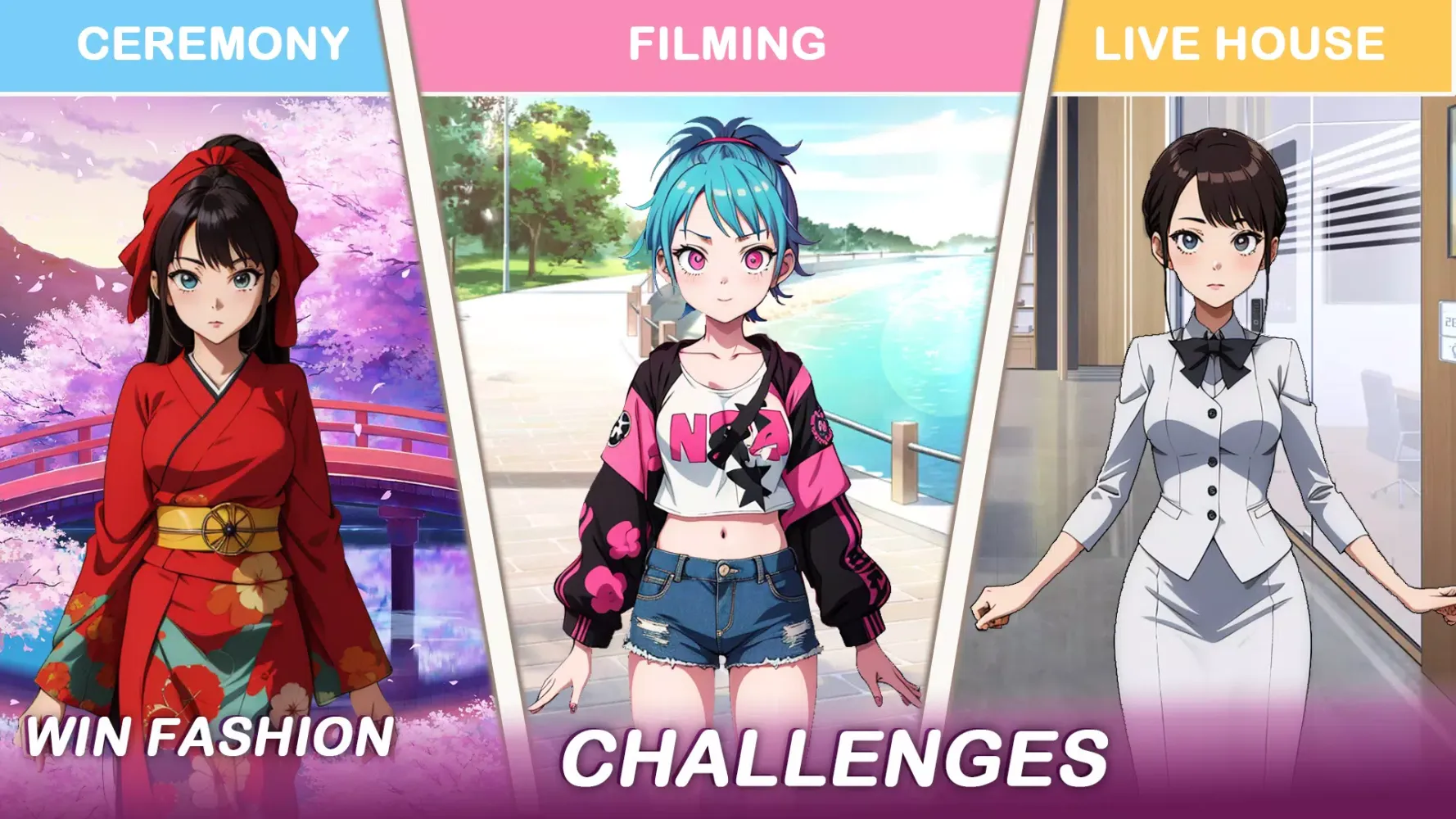 Capturas de tela do Anime Dress Up Games Moe Girls