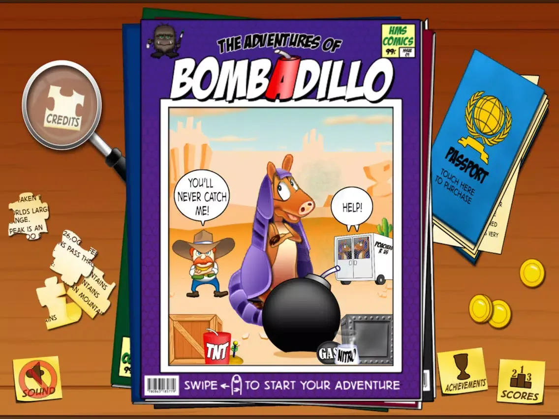 Tangkapan layar Adventures of BombADillo iPad 