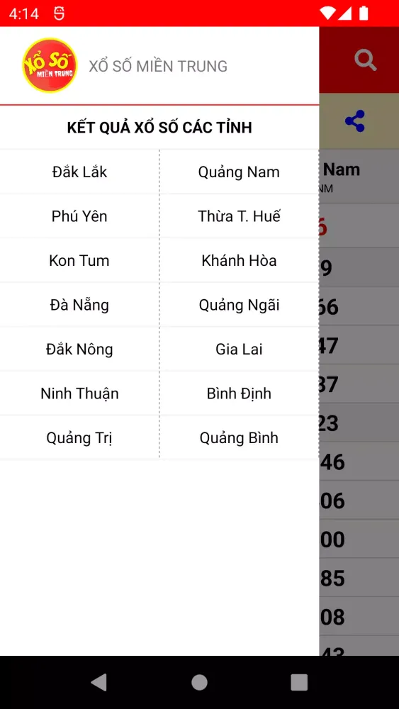 Ảnh chụp màn hình của XSMT: Xổ Số Miền Trung