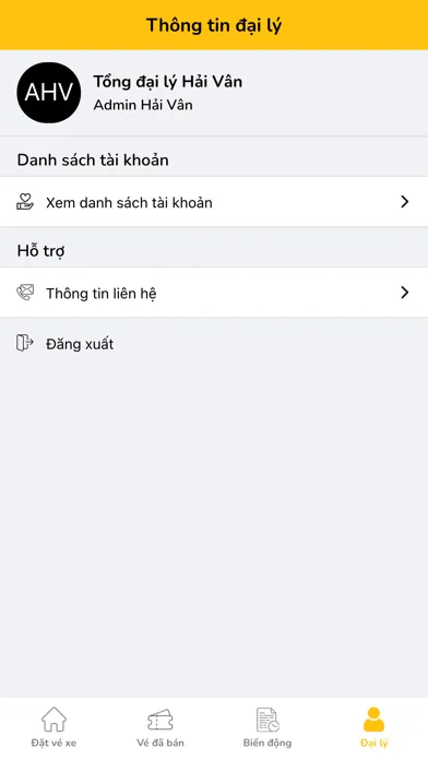 Ảnh chụp màn hình của Đại lý Hải Vân