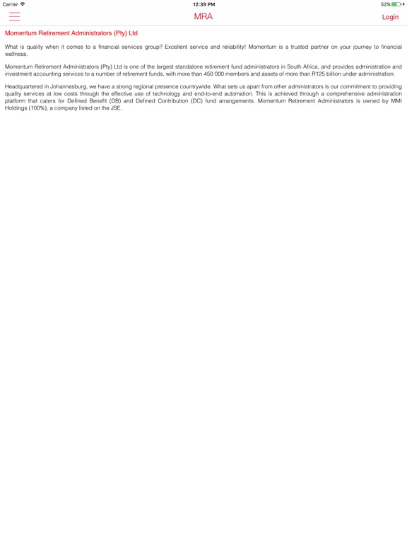 MRA Online iPad 应用截图