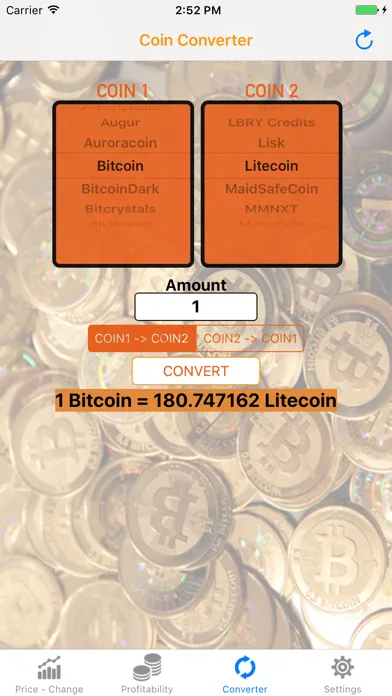 Capturas de pantalla de Coin Rates - Bitcoin Converter