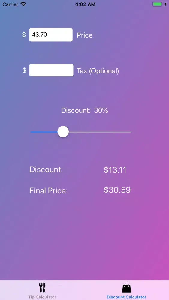 Tip and Discount Calculator应用截图