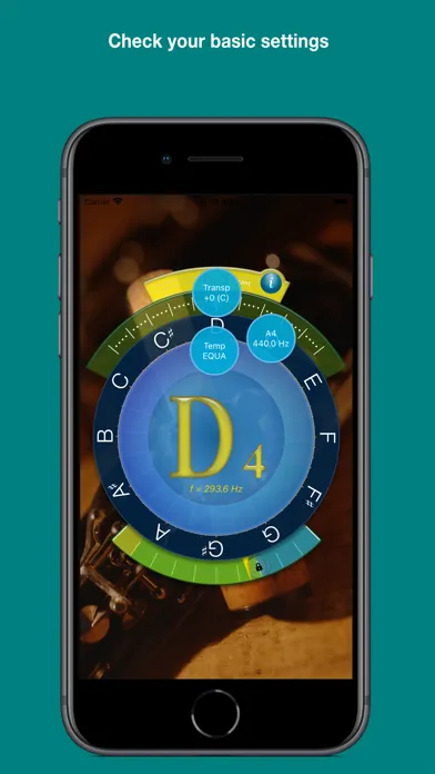 Capturas de tela do Concert Pitch Instrument Tuner