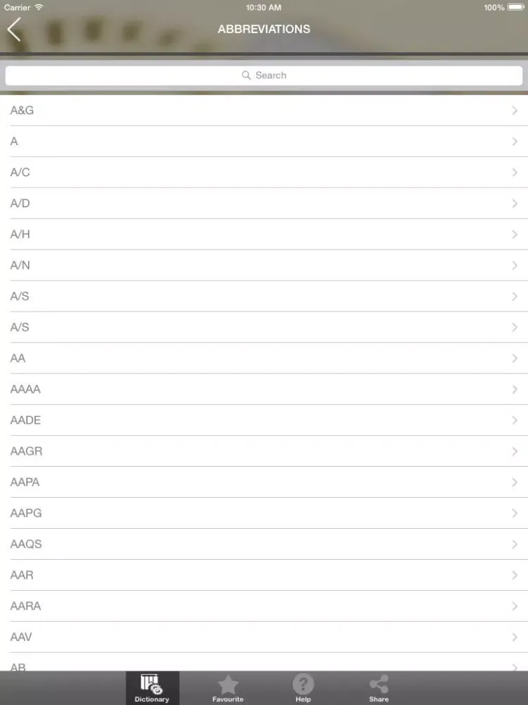 Captures d'écran de Technical Abbreviations iPad 