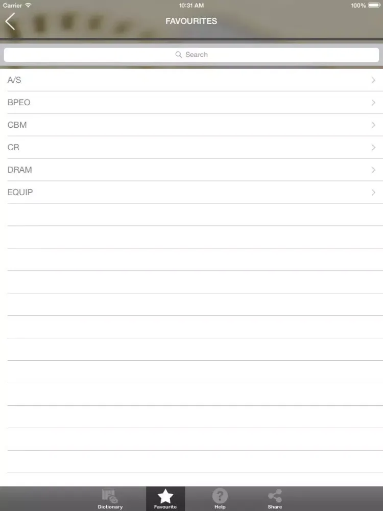 Captures d'écran de Technical Abbreviations iPad 