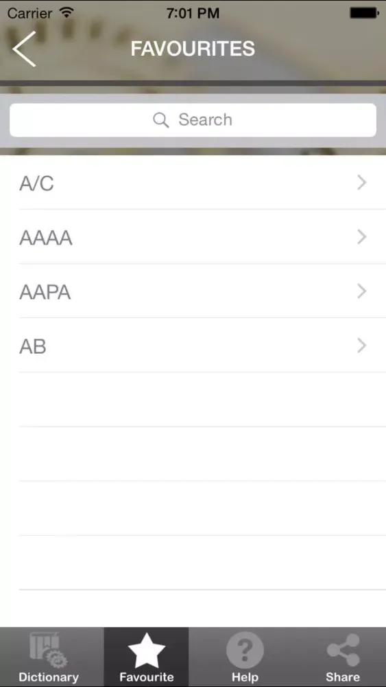 Captures d'écran de Technical Abbreviations