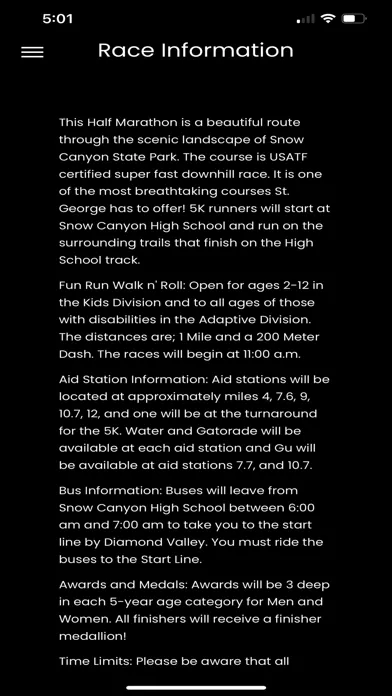 Capturas de pantalla de Snow Canyon Half Marathon