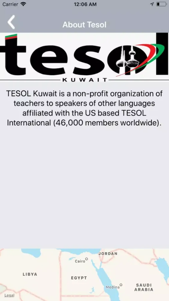 Capturas de tela do TESOL Kuwait