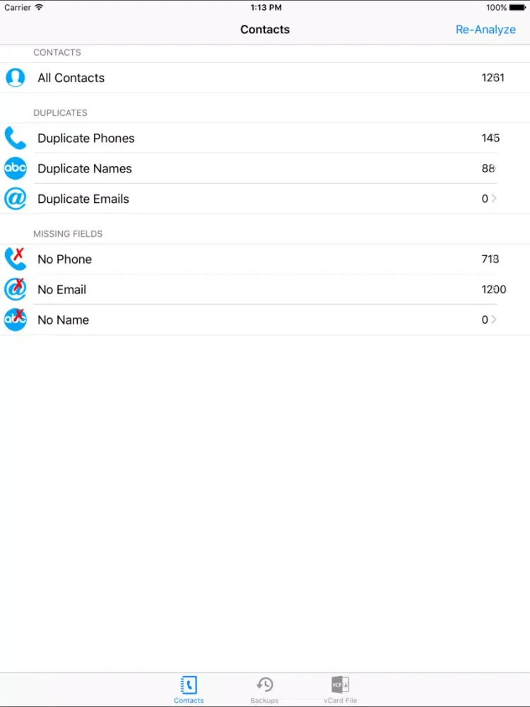 Contacts Cleanup 360 - Contacts Smart Filter & Backup iPad  سکرین شاٹس