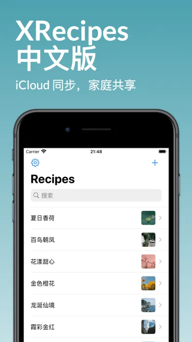 صور XRecipes - 支持 iCloud 备份