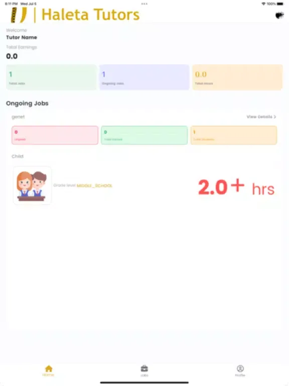 Ảnh chụp màn hình của Haleta Tutors (for tutors) iPad 