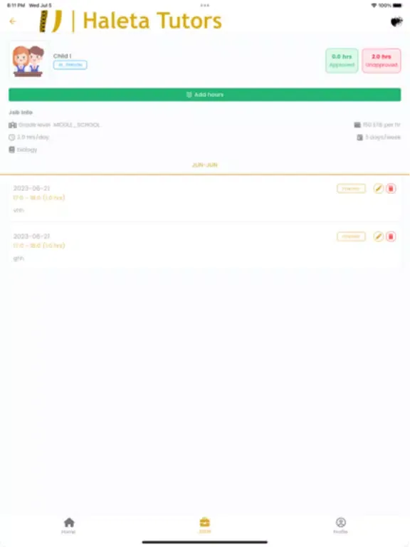 Ảnh chụp màn hình của Haleta Tutors (for tutors) iPad 