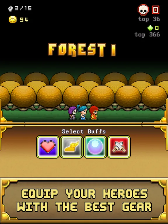 Tangkapan layar Nimble Quest Halfbrick+ iPad