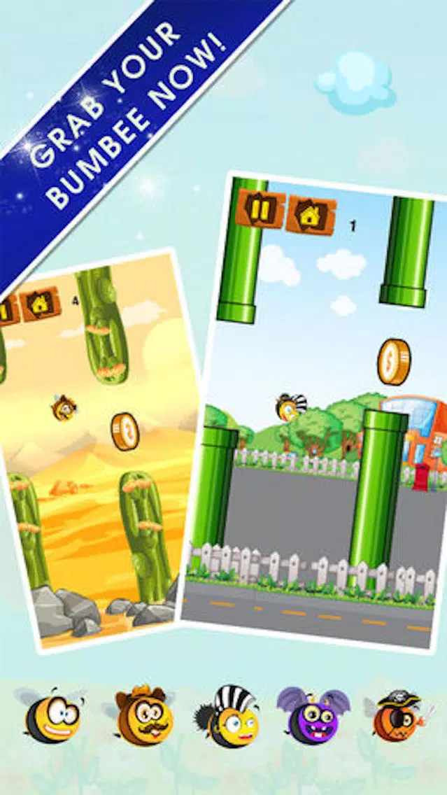 Flappy Bumbee Pro - Honey Bumble Swarm 스크린샷