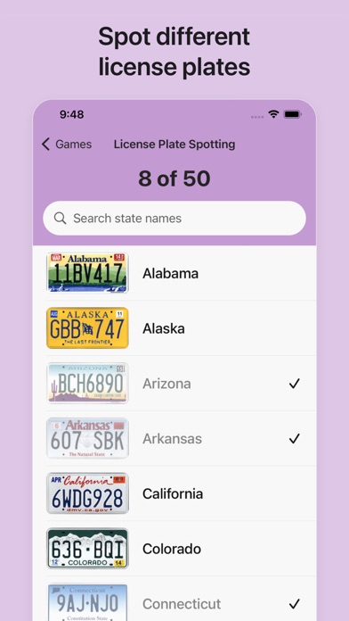 Road Trip! State Trivia, Games应用截图