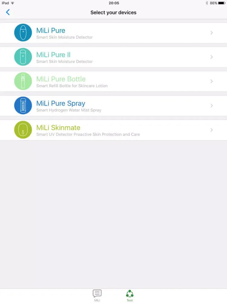MiLi SkinHealth iPad 应用截图