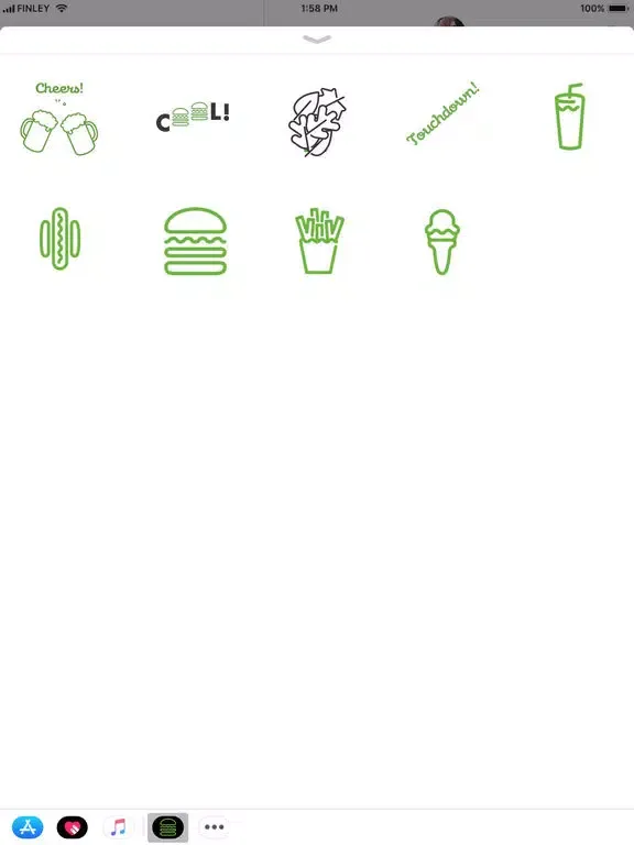 ภาพหน้าจอของ Shake Shack Stickers iPad 