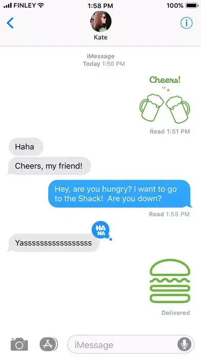 ภาพหน้าจอของ Shake Shack Stickers